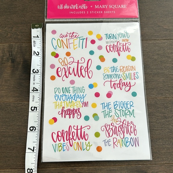 ALL SHE WROTE NOTES Sticker Set, Confetti Happiness Celebrate Holiday Crafts - Picture 6 of 7